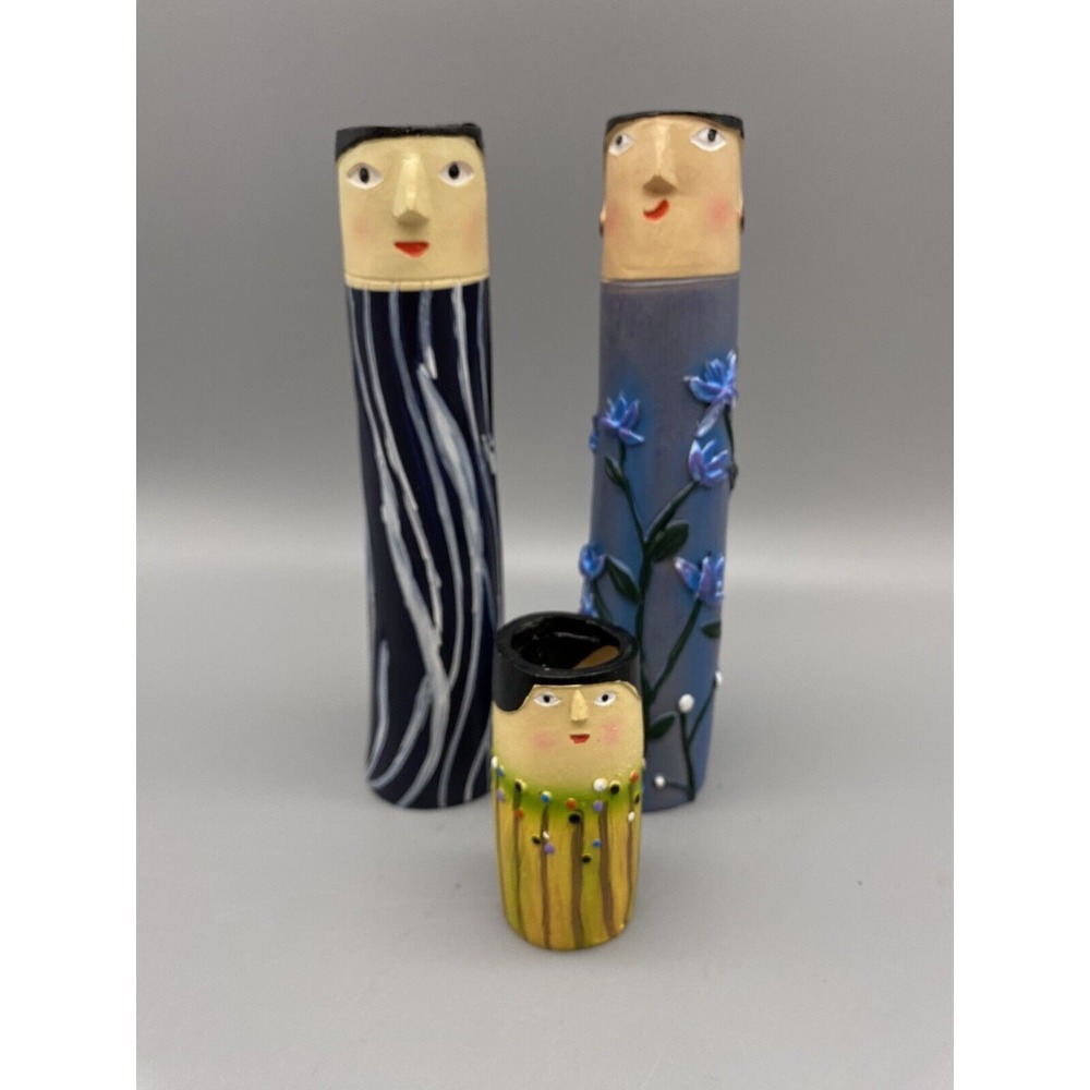Spring Family‎ Bud Vases, Set of 3, Resin, Bohemian, Retro